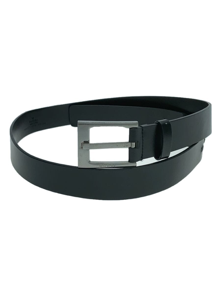 GUCCI Black Leather Belt for Men 90617 Classic Style