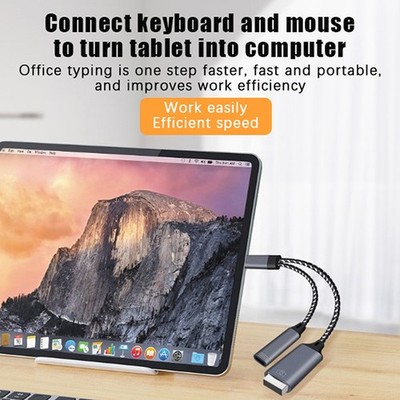 USB C OTG Cable Adapter 2 In 1 Type C To USB A Adapter With PD Charging Port