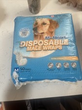   50 Pack Waist Disposable Dog Diapers Male Wraps Belly Bands Pet Soft Size M   