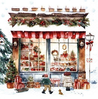 (2) Two Paper Lunch Napkins for Decoupage/Mixed Media - Boutique de Noel cafe