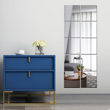 Full-Length Acrylic Wall Mirrors - 10-Piece Set for Home Gym and Dance