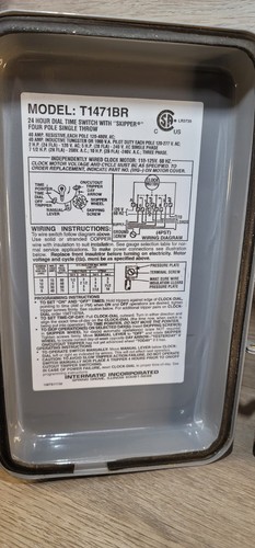 Intermatic T1471BR 4PST 24 Hour 125 Volt Time Switch 3R Steel Case Outdoor Gray - Picture 4 of 11