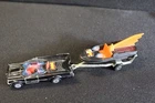 Vintage 1976 Corgi Juniors Batmobile W/ Batman Figure + Batboat & Trailer 1:64