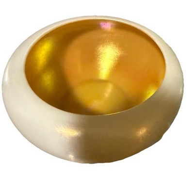 Steuben Art Glass Calcite and Gold Aurene Bowl