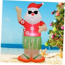 4FT Christmas Inflatable Santa Claus Holiday Decoration,Fun 4FT Hawaii Santa
