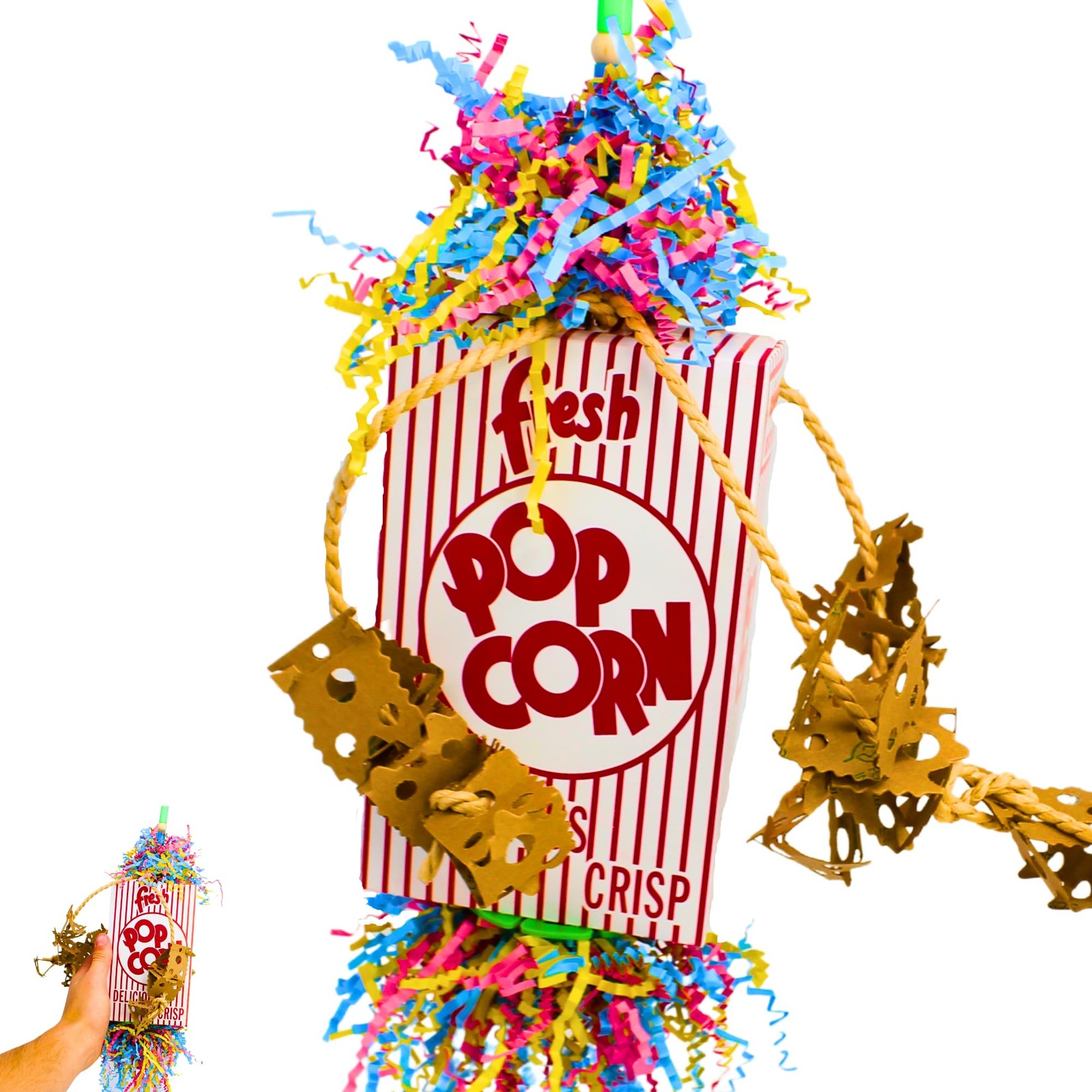 Bonka Bird Toys 2318 Popcorn Explosion 15" High by 5" Wide M