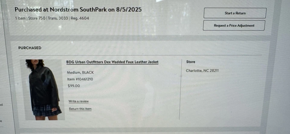 BDG Urban Outfitters 女式 Dex 填充人造皮革夹克黑色 M 码 — 第 4/4 张图片