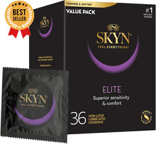 Elite Ultra-Thin Lubricated Latex-Free Condoms for Protection - 36 Count