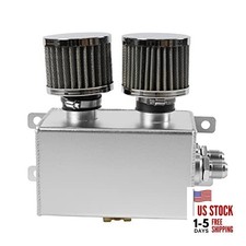 Universal Aluminum AN10 1.2L Twin Baffle Dual Filter Engine Oil Catch Silver