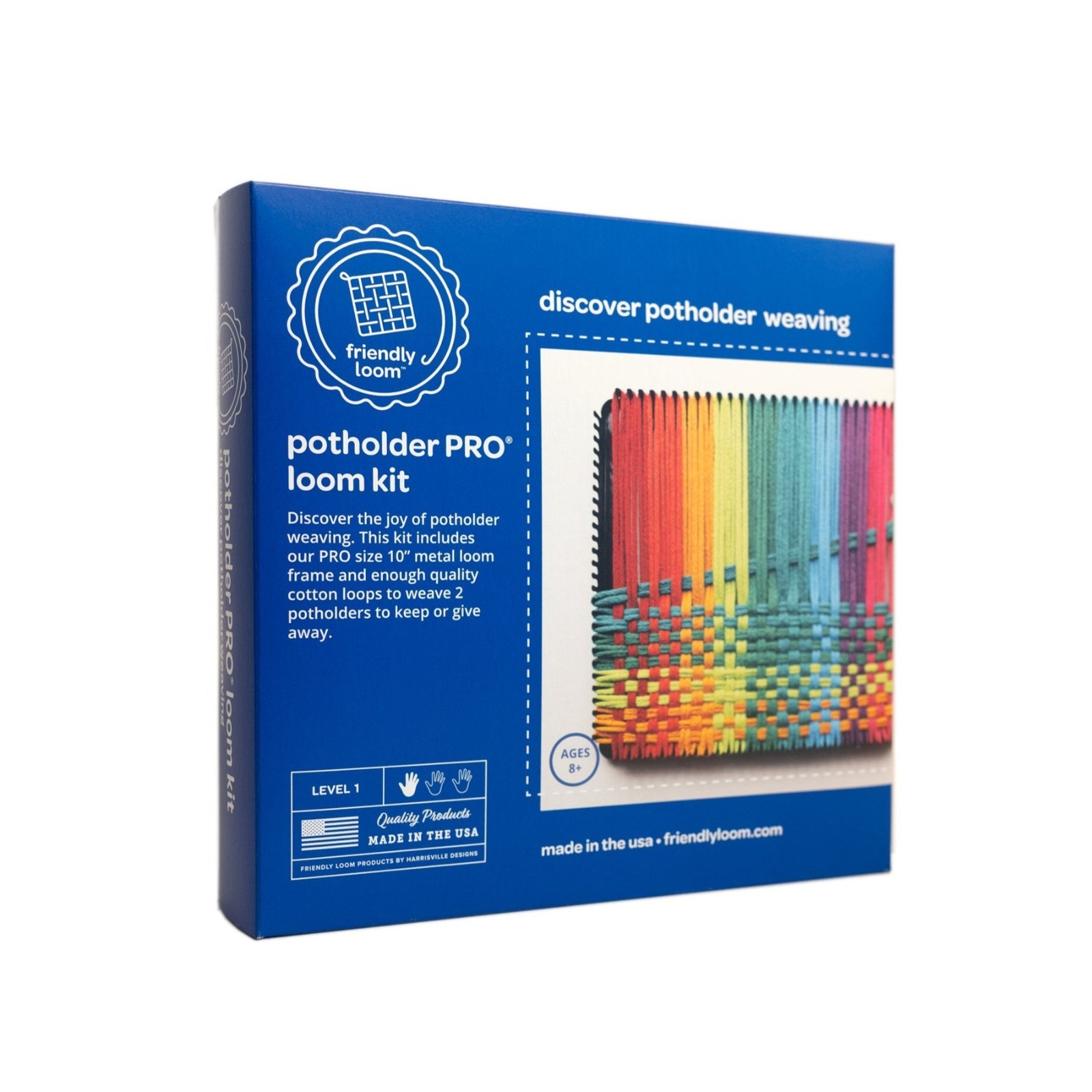 Weaving Loom Kit Cotton Loop Craft Set for Kids & Adults Makes 2 Potholders