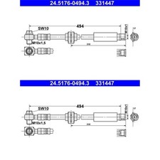 Flexible de frein Saab 9-3