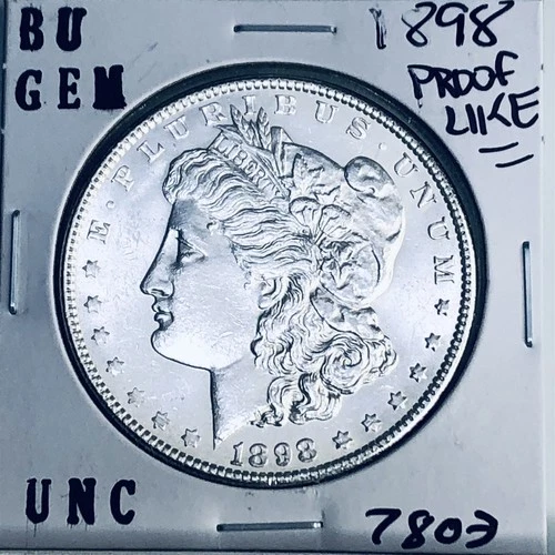 1898 BU GEM MORGAN SILVER DOLLAR UNC MS+++ U.S. MINT RARE COIN 7803