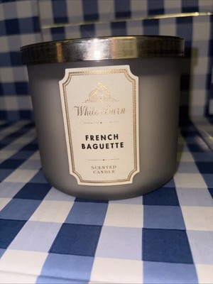 ~HTF~ RARE~DISCONTINUED  French Baguette  White Barn 3 Wick Candle