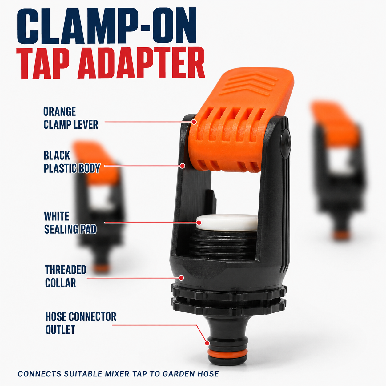 Tap Connector Adapter Mixer Kitchen Garden Hose Pipe Joiner Fitting