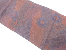 7311162: JAPANESE KIMONO JAPANESE NAGOYA OBI / CHIRIMEN / FLOWER CLASSICAL PATTE