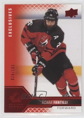 2022 Team Canada Juniors Men's U-18 UD Exclusives 24/100 Adam Fantilli #27 0sw9