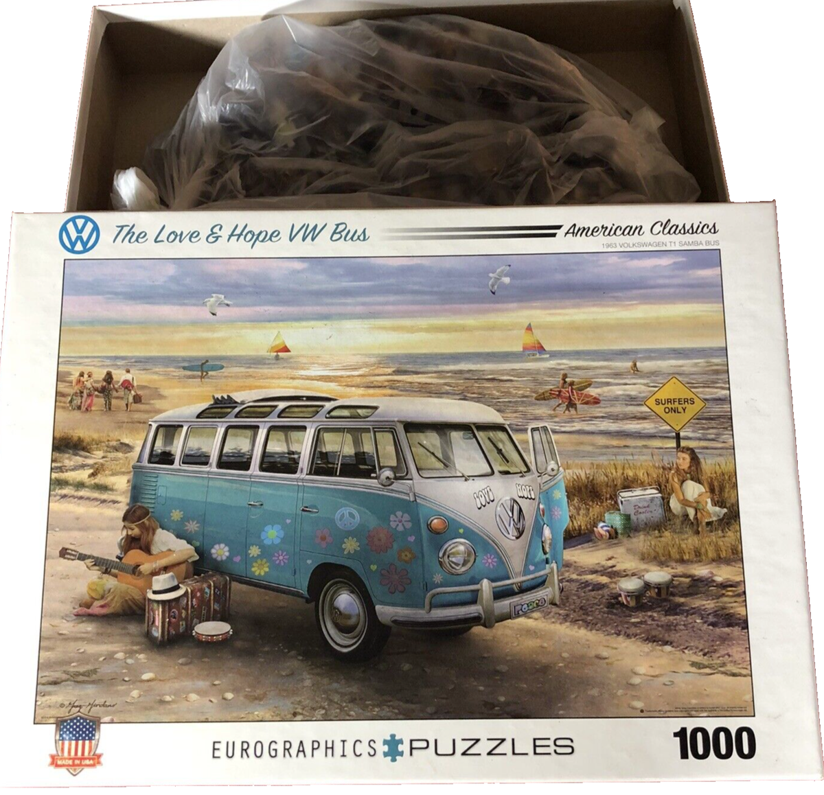 Jigsaw Puzzle 1000 pc The Love & Hope VW Bus 1963 Volkswagen