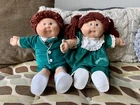 Coleco Cabbage Patch Kids Twins | Boy & Girl | Green Outfits | Brown Hair & Eyes