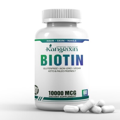 Biotin 10000 mcg Maximum Strength High Potency Hair Skin and Nails Supplement