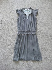 Loft Black and White Tie Neck Flutter Mini Stretch Dress NWT Size XSP