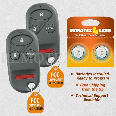 2 For 2000 2001 2002 2003 2004 2005 2006 Honda Insight Remote Car Key Fob