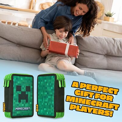 Minecraft Dreifach-Federmäppchen ohne Zubehör Federmäppchen Minecraft Dreifach-Federmäppchen ohne Zubehör Federmäppchen