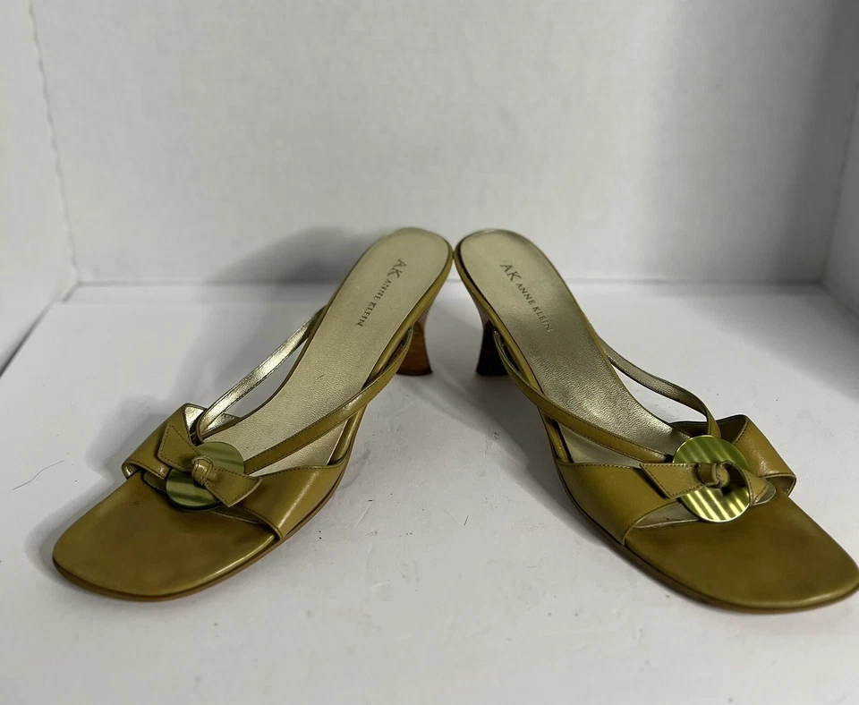 Винтажные женские зеленые сандалии без шнуровки Anne Klein размер 10 - Изображение 4 из 4