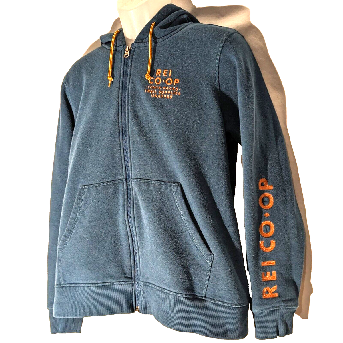 REI CO-OP XL Hoodie Sweatshirt Full Zip, Women's, Blue, USA 1938