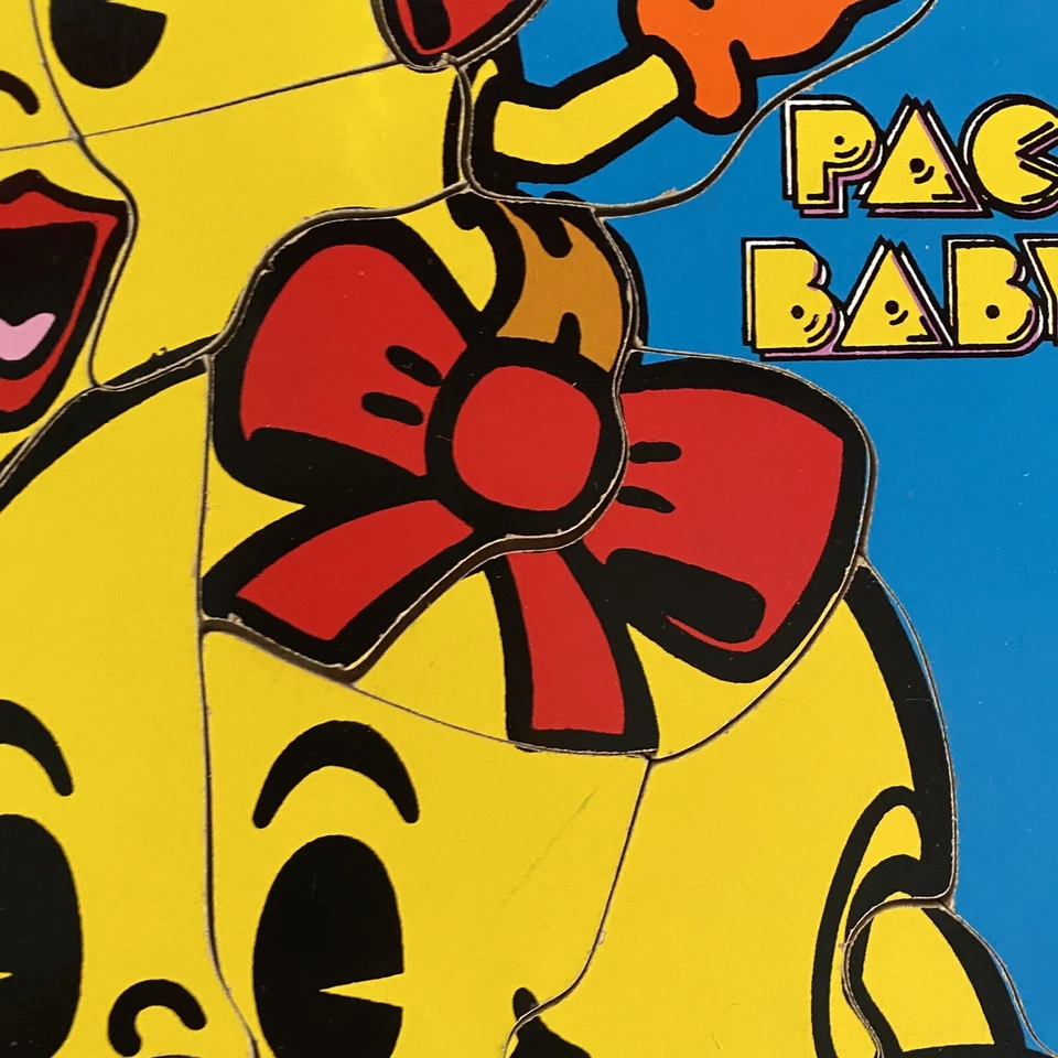 Vintage Wood Playskool Puzzle Toddler 1981 Ms Pac Man Baby  Bally Midway 15pc - Image 4 of 4