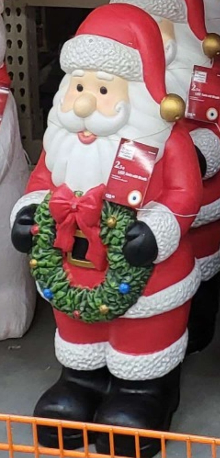HOME ACCENTS 2023 BLOW MOLD SANTA WITH WREATH LED 2.5' BATTERY TIMER NEW eBay