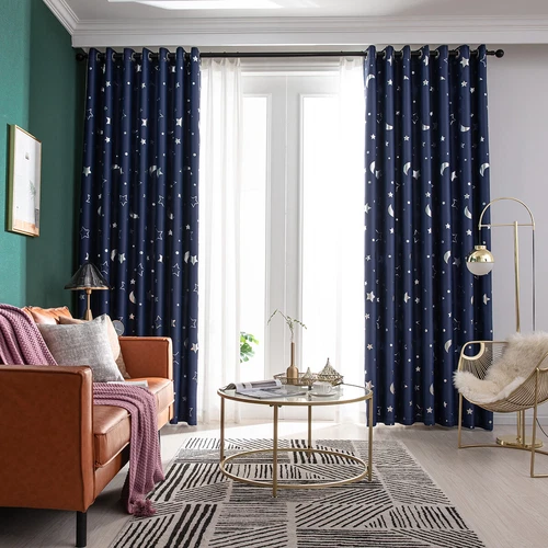 1 pieza cortinas de ventana oscuras estrella habitación aislamiento térmico niño dormitorio decoración regalo - Imagen 13 de 22
