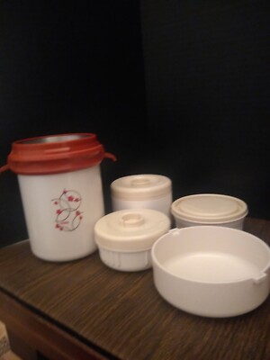 HTF Floral Lunch Box Thermos JLQ-806 Stainless Bento Bottle Brand Japan 
