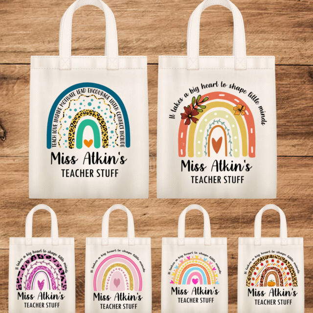 Personalised Teacher Tote Bag Teacher Stuff Tote Bag Teachers Gifts Shopping Bag