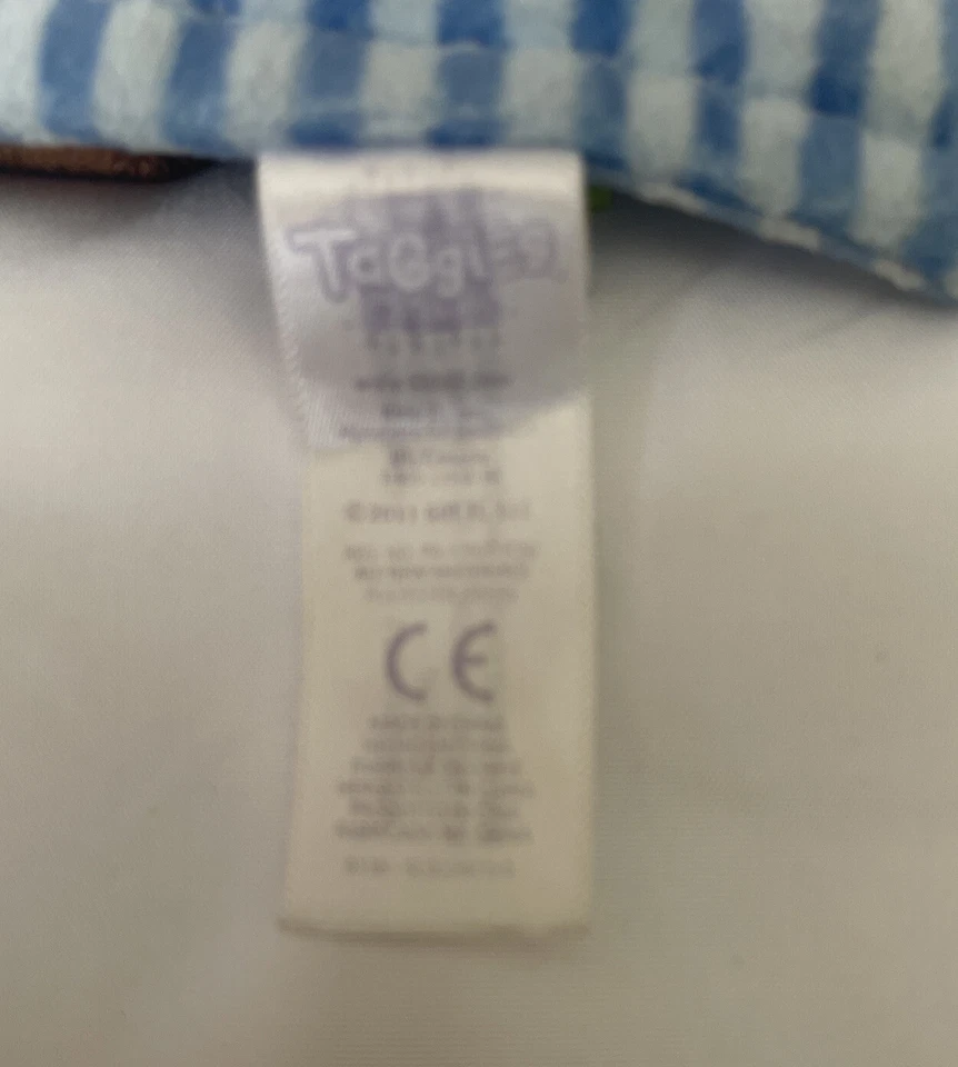 Manta de seguridad Taggies Blue Stripe Peek A Boo Buddy Puppy Dog Lovey Puppy Dog Foto 4 de 4