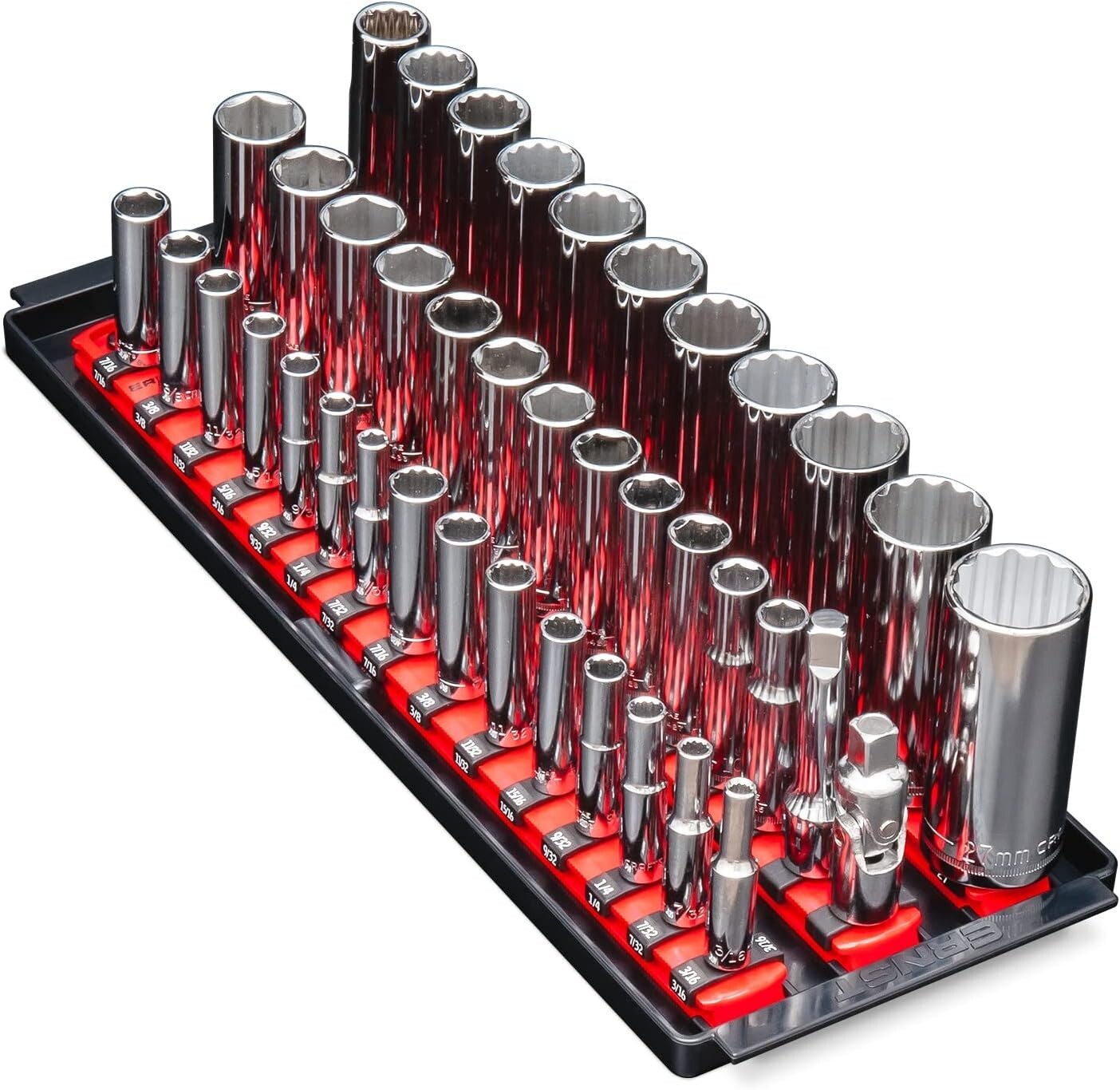 8490 Socket Boss A Versatile 3 Rail Multi-Drive Socket Organizer Tool Tray Rails