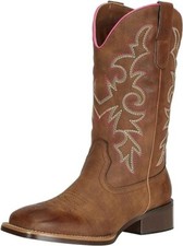 J'S.O.L.E Fashion Cowboy Boots For Women Square Toe Wide Mid Calf Western Boots