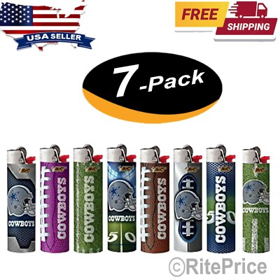 Bic Dallas Cowboys Lighters Various Styles NFL Officially Licensed (7 Pack) -New