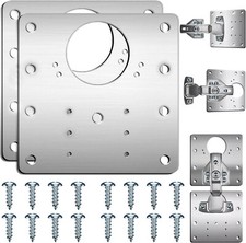 Cabinet Hinge Repair Plate Kitchen Cupboard Wardrobe Fit Door Kit With Screws UK