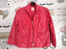 Tk Maxx Puerco Espin Size S 8 10 Pink Cropped Shiny Jacket