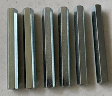 [6 Pack]Female Thread Hex Steel Standoffs 1/2” Hex 4” Long 12-24 Thread Zinc Pl.