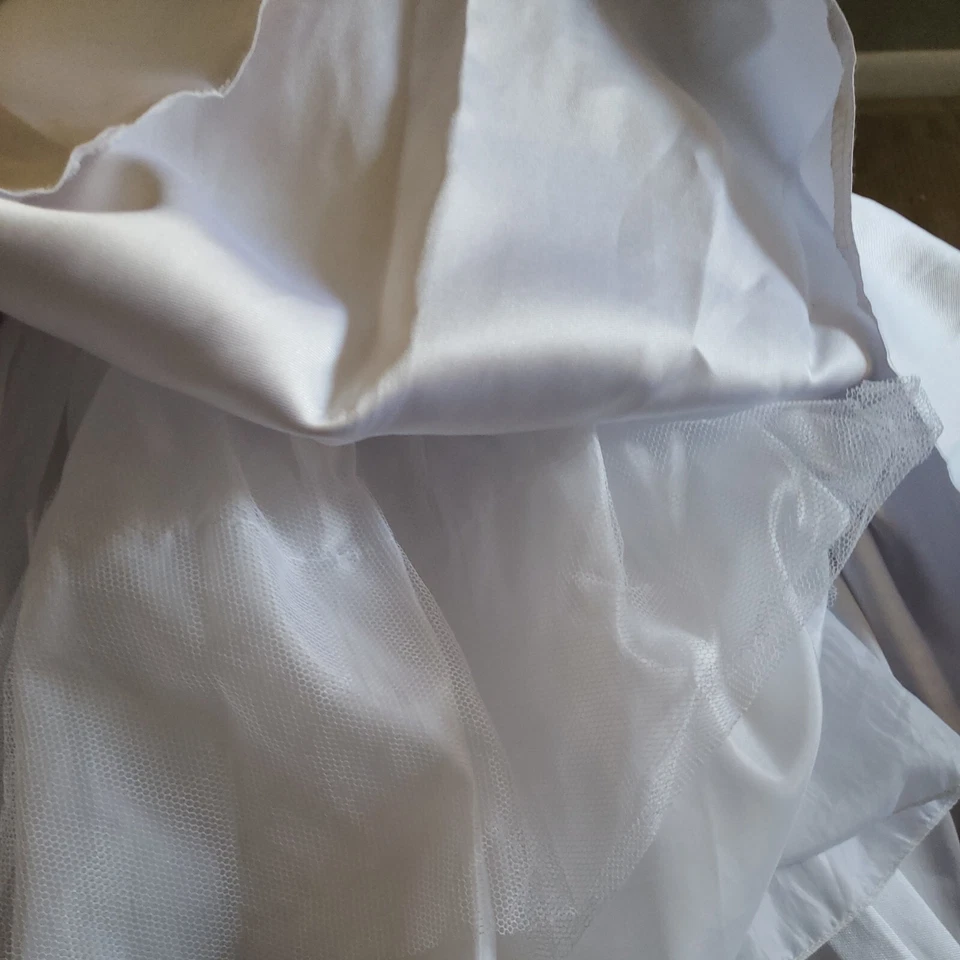 Pageant dress girls formal white princess off shoulders lace party dress size 6T - Image 3 of 4