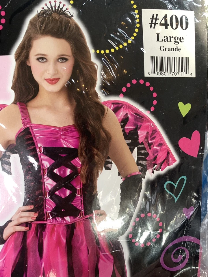 Fantasia infantil de Halloween fantasia vestido preto rosa fada feisty Pixie - Imagem 2 de 4