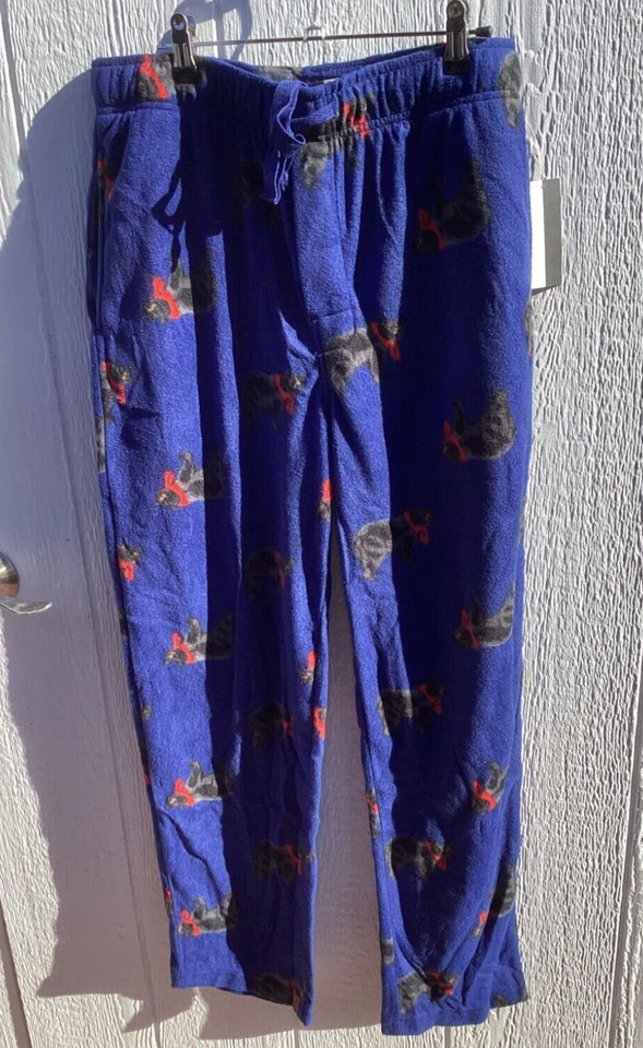 GEOFFREY BEENE PANTALONES DE DORMIR DE FRANELA PARA HOMBRE AZUL NEGRO A CUADROS TALLA XL TIRAR STRING NUEVOS CON ETIQUETAS Foto 2 de 4