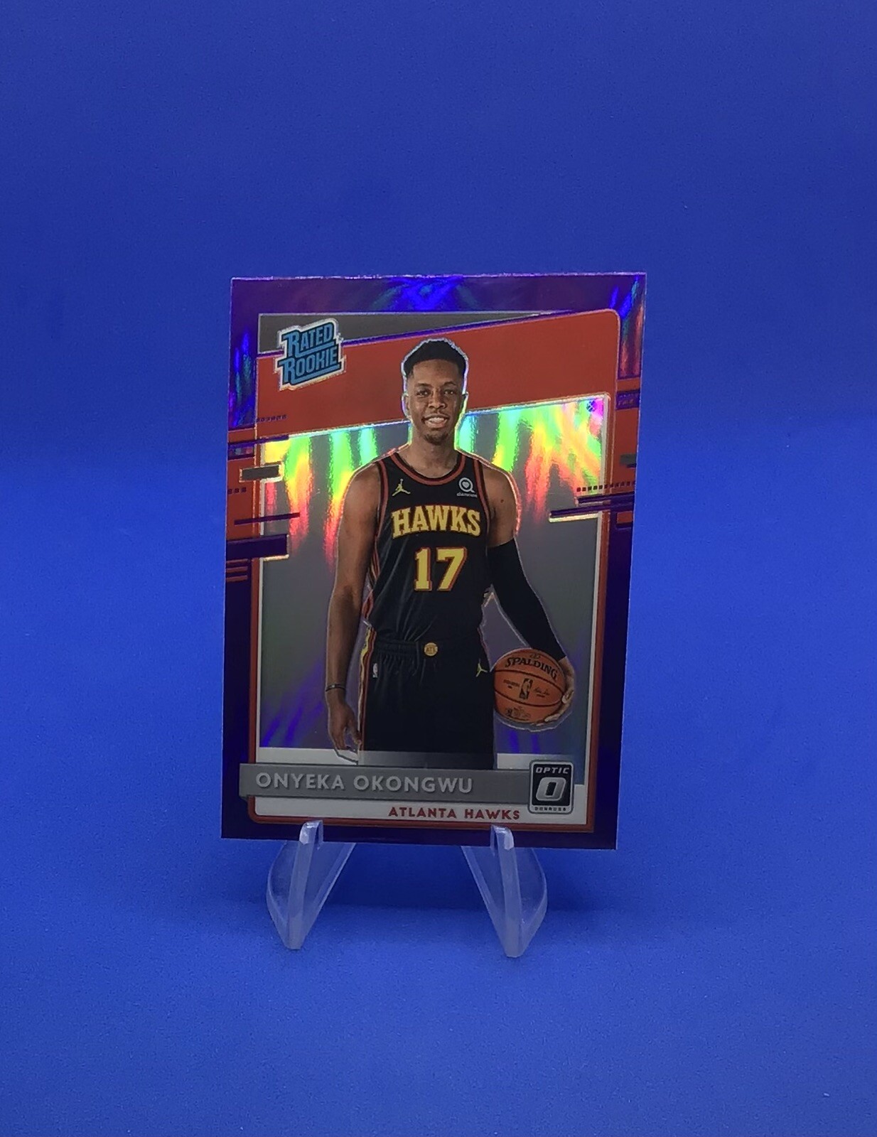 2020-21 Panini Donruss Optic Onyeka Okongwu Purple Rookie Card RC #156 Hawks!