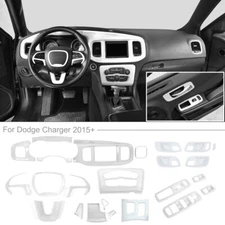 23pcs Full Set Interior Decoration Cover Trim Kit For Dodge Charger 2015+ White