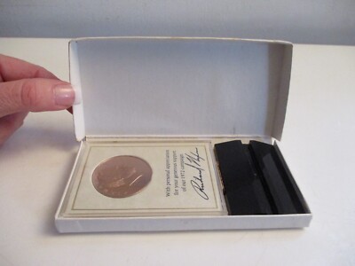 1972 RICHARD NIXON BRONZE COIN CAMPAIGN MEDAL FRANKLIN MINT IN BOX