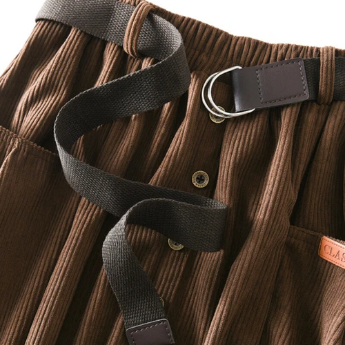 Women A-line Midi Skirt High Elastic Waist Pleated Belt Thermal Button Down - Picture 10 of 22