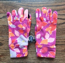 NWT Land's End Girl's sz M 5 3/8 - 6 in Fleece Gloves EZ Touchscreen Finger
