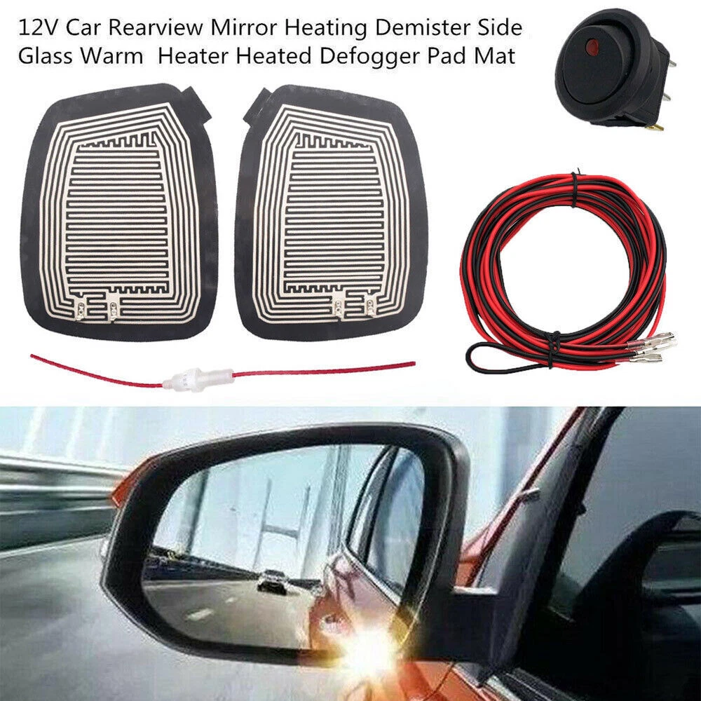 12V Car Side Mirror Glass Heater Defogger Heating Pad Rain Evaporator  Universal | eBay