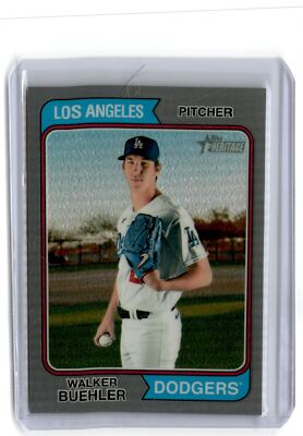 2023 Topps Heritage Chrome Silver Walker Buehler 015/374 Los Angeles Dodgers